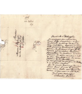 NODIER Charles. Ecrivain, préromantique. Lettre autographe  (G 3740)