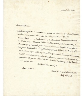 ANDRY Charles, médecin des hôpitaux. Lettre autographe (G 5601).