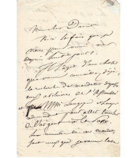 ARAGO Etienne, dramaturge, homme politique. Lettre autographe (G 5538)