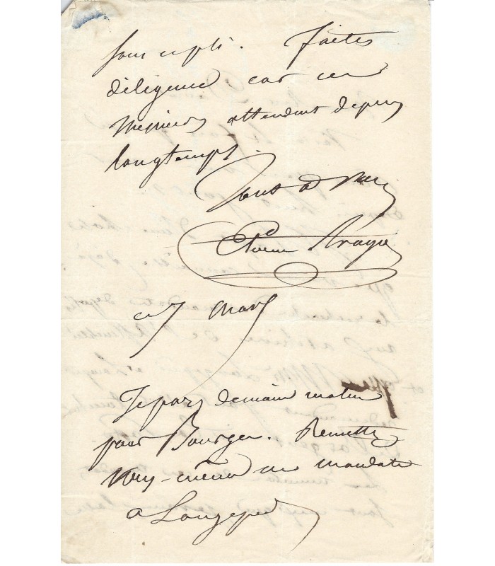 ARAGO Etienne, dramaturge, homme politique. Lettre autographe (G 5538)