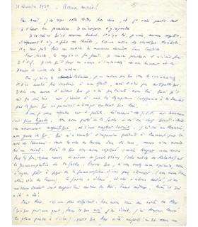 BRASILLACH Robert, Ecrivain, journaliste. Lettre autographe, 31 décembre 1939 (Réf. G 2667)