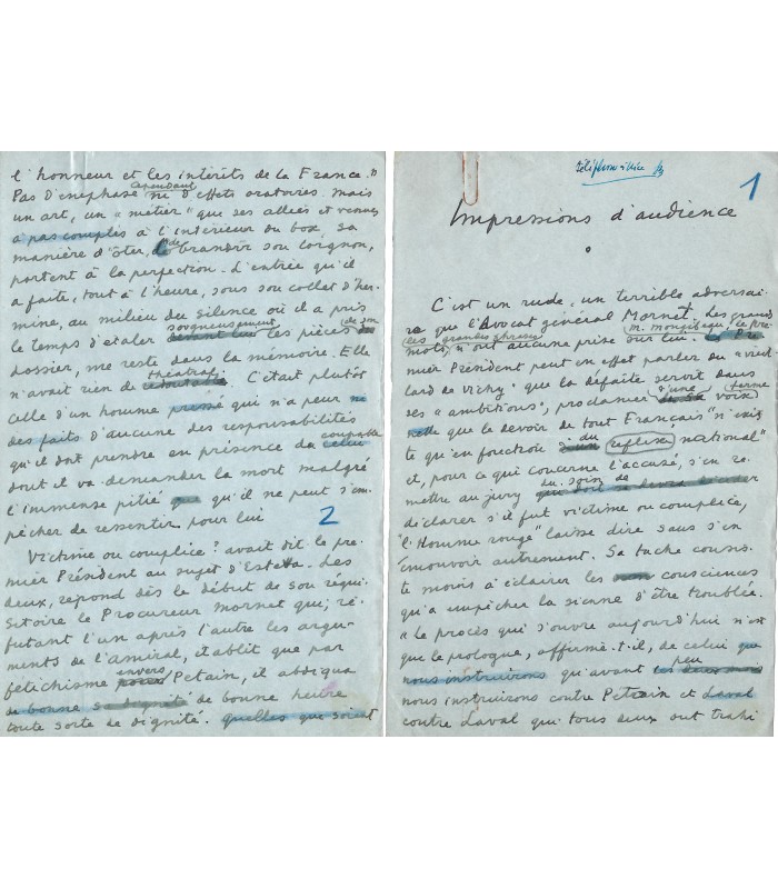 CARCO Francis, poète. 2 manuscrits autographes (G 3568)