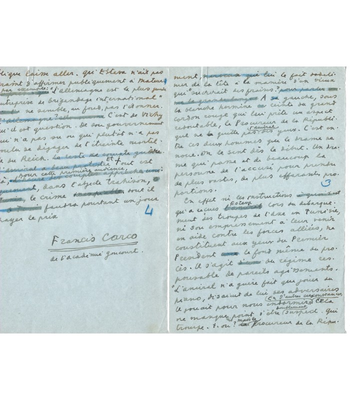 CARCO Francis, poète. 2 manuscrits autographes (G 3568)