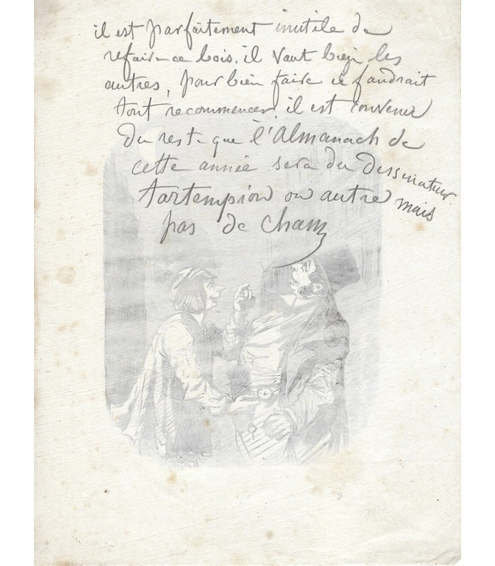 CHAM Amédée de Noé, dit. Illustrateur. 3 tirages de dessin (G 4436)