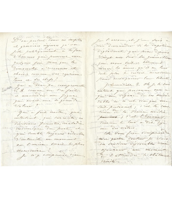 CLEMENT-THOMAS, dit le général, militaire. Lettre autographe (G 165)
