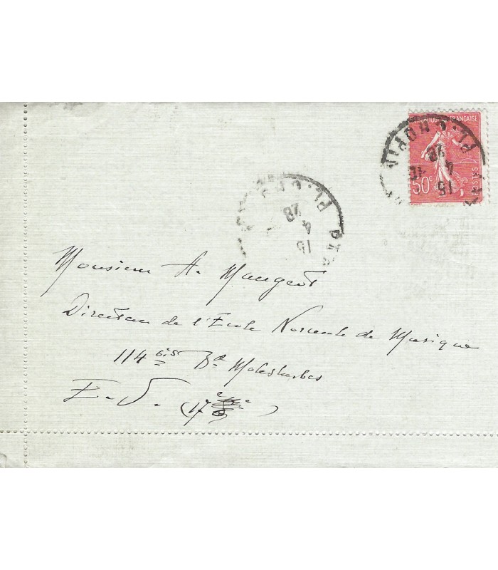 DUKAS Paul, compositeur. Lettre autographe (G 4856)