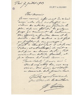 GEROME Jean-Léon, peintre et sculpteur. Lettre autographe (G 4354)