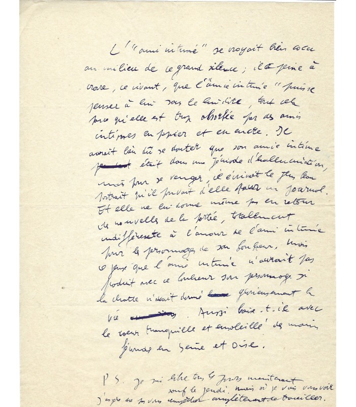 POLLES Henri, écrivain, romancier. Lettre autographe (E 10466)