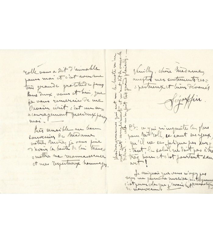 SEGOFFIN Victor, sculpteur. Lettre autographe (G 898)