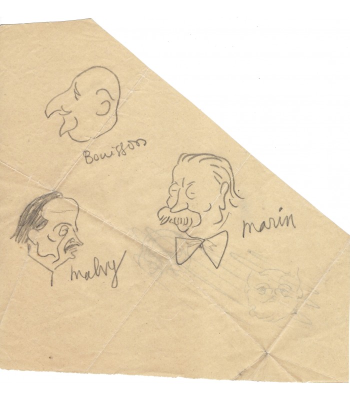 SENNEP Jean, dessinateur de presse. Lettre autographe (G 2449)