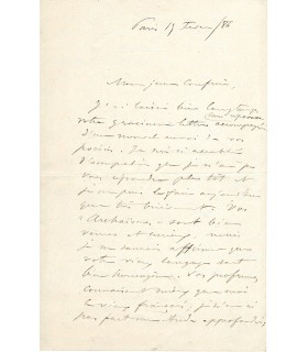 SULLY PRUDHOMME, poète. Lettre autographe (G 1178)