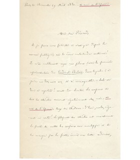 BANVILLE Théodore de, poète, dramaturge. Lettre autographe (G 382)
