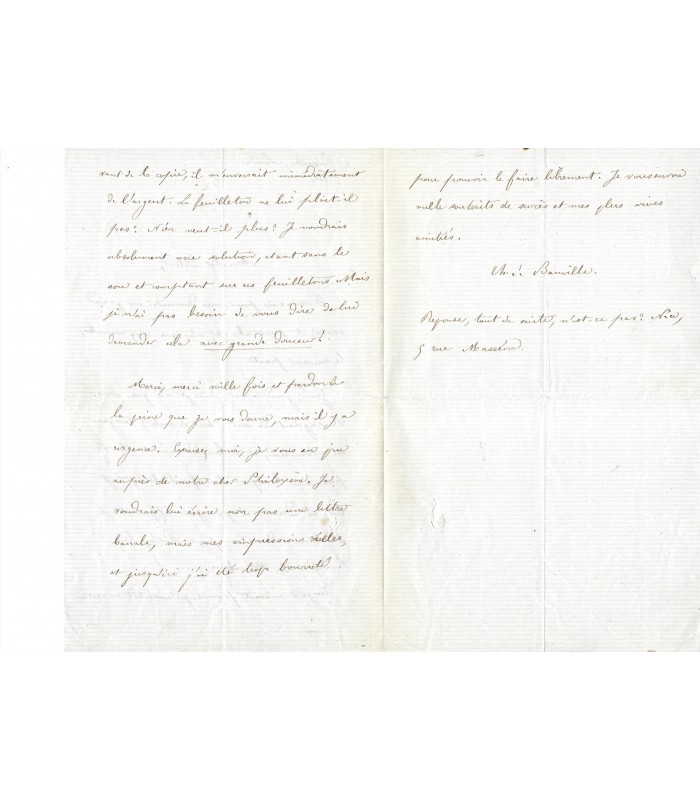 BANVILLE Théodore, poète, dramaturge. Lettre autographe (G 381)