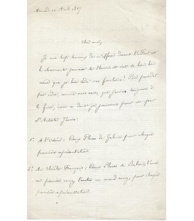 BANVILLE Théodore, poète, dramaturge. Lettre autographe (G 390)
