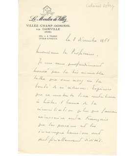 RENAULT Gilbert, colonel Rémy. Lettre autographe (G 4127)