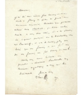 JANIN Jules, écrivain. Lettre autographe (G 447)