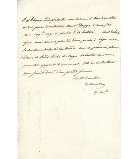 MACKAY, ministre de la Marine. Lettre autographe (G 415)