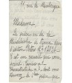 CAFFARET Lucie pianiste. Premier prix du conservatoire. Soliste dans l'orchestre Colonne.  Lettre autographe (E 10295)