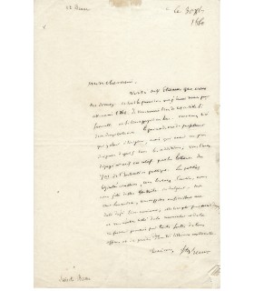 SAINTE-BEUVE, écrivain, critique littéraire. Lettre autographe (G 3595)