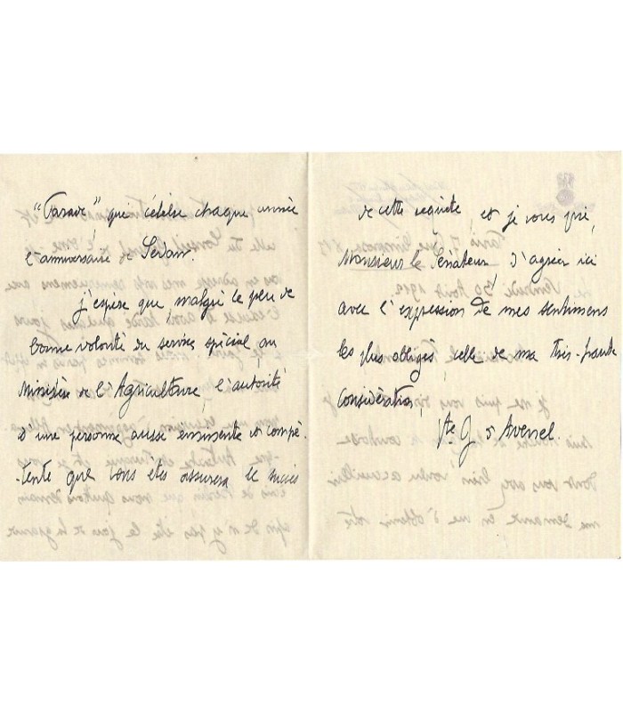 AVENEL Georges, vicomte d', économiste. Lettre autographe (G 815)
