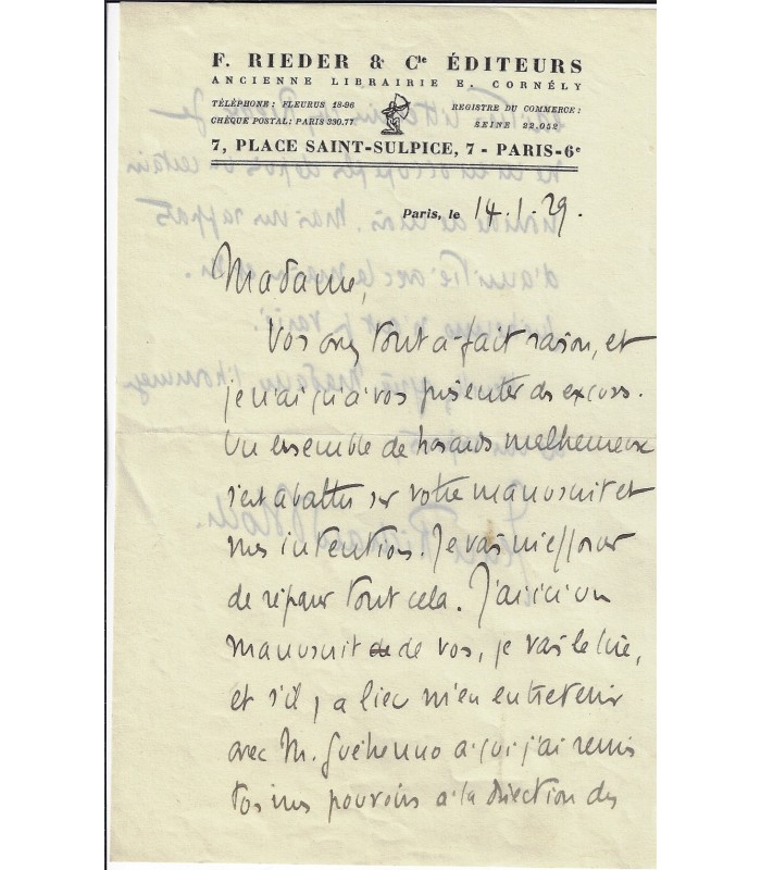 BLOCH (Jean-Richard). Ecrivain, essayiste. 2 lettres autographes (E 10491)