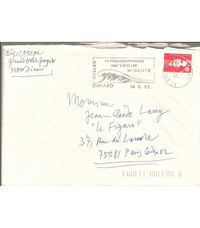 CARZOU (Jean). Peintre et lithographe. Carte postale autographe (Réf. G 5612)