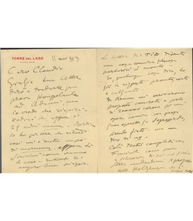 PUCCINI donne quelques recommandations à Clausetti