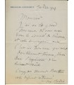 RODIN (Auguste). Sculpteur. Lettre autographe à Louis Barthou, 1904 (G 3732)