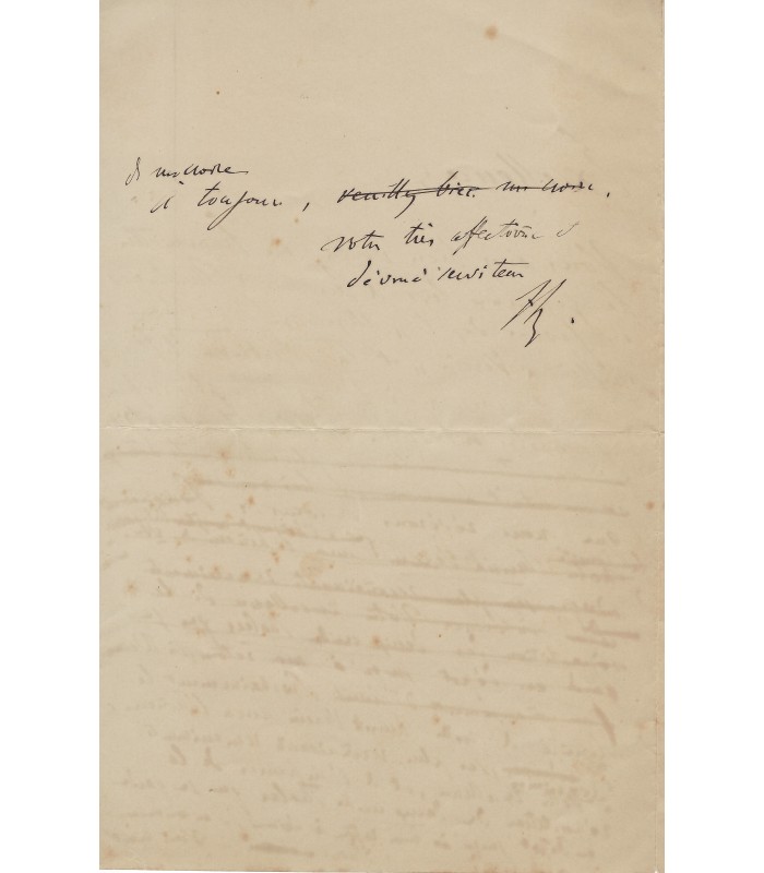 LISZT Franz. Compositeur et pianiste virtuose. Lettre autographe à Ch.-A. de Saxe-Weimar (Réf. G 3952)