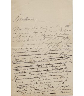 LISZT Franz. Compositeur et pianiste virtuose. Lettre autographe à Ch.-A. de Saxe-Weimar (Réf. G 3952)