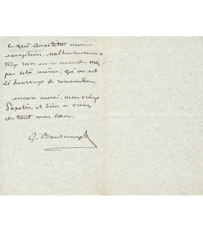 BOULANGER Gustave, peintre. Lettre autographe (E 10029)