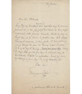 COPPEE François, poète. Lettre autographe (G 5647)