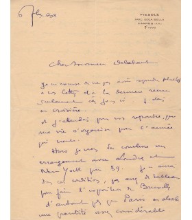 DOMERGUE Jean-Gabriel, peintre. Lettre autographe (G 5339)