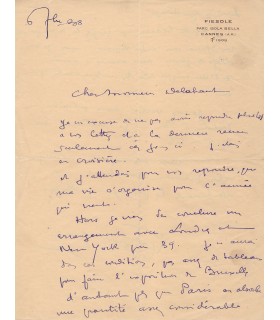 DOMERGUE Jean-Gabriel, peintre. Lettre autographe (G 5339)