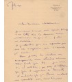 DOMERGUE Jean-Gabriel, peintre. Lettre autographe (G 5339)