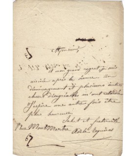 ESQUIROS Adèle, journaliste. Lettre autographe (E 10500)