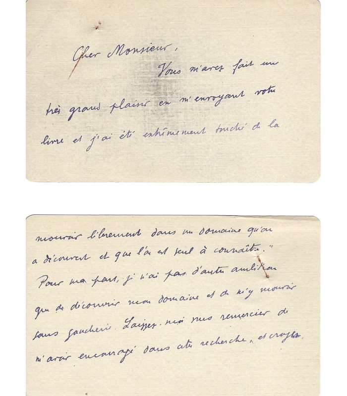 GREEN Julien, écrivain. Carte autographe (E 10524)