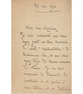 HOLMES Augusta, poétesse, musicienne. Lettre autographe (E 10502)