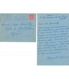 MORENO Marguerite, comédienne. Lettre autographe (G 3197)