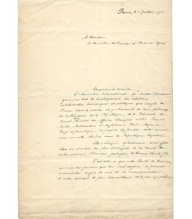 ROSNY Ainé. Ecrivain d'origine belge, un des fondateurs de la science-fiction. Lettre signée (E 10495)