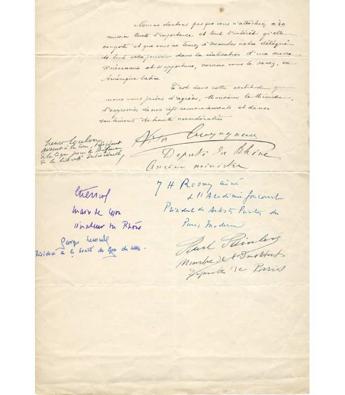 ROSNY Ainé. Ecrivain d'origine belge, un des fondateurs de la science-fiction. Lettre signée (E 10495)