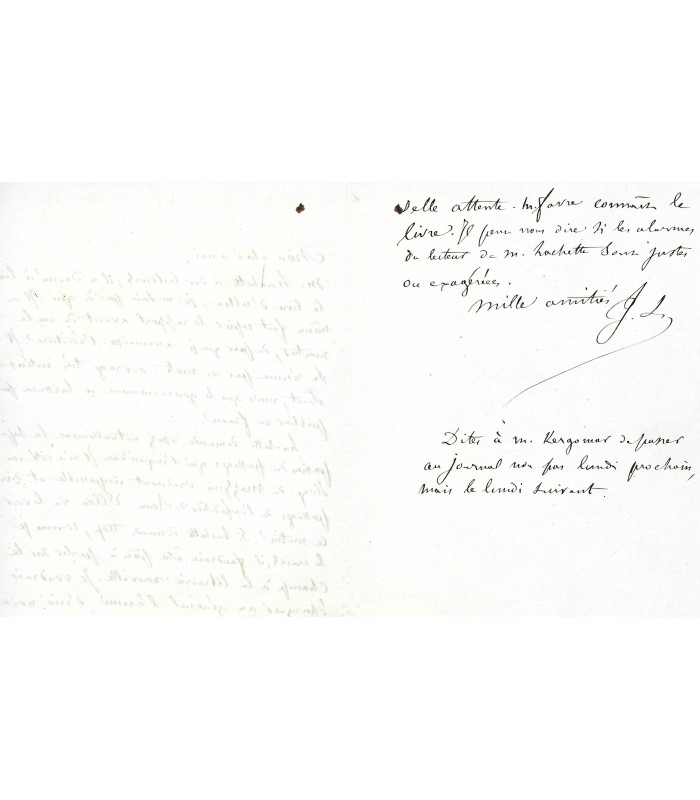 SIMON Jules, philosophe, homme d'Etat français. Lettre autographe (G 3783)