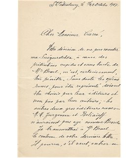 RIMSKY-KORSAKOV Octobre 1907, au sujet de Snégourotchka