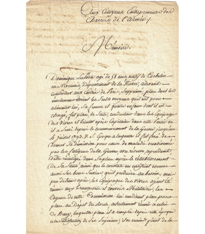 AUGER Antoine Augustin. Membre du Conseil des Cinq-Cents. P.S. (Réf. G 2205)