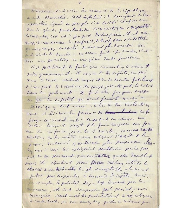 DELAFOSSE Jules. Ecrivain, journaliste et homme politique. Manuscrit (4 pp.) (Réf. G 822)