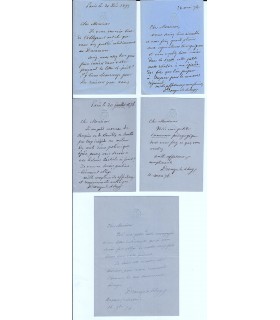 DROUYN DE LHUYS Edouard. Ministre des Affaires étrangères. 5 lettres autographes au directeur de La Presse (Réf. G 1043)