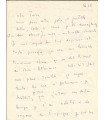 FINI Leonor. Peintre surréaliste. Lettre autographe (Corse, 25 juillet 1963) (Réf. G 3186)