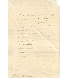 HÜBNER Joseph Alexandre. Diplomate autrichien. Lettre autographe, 1870 ( E 10559)