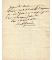 JOURDAN Jean-Baptiste. Maréchal d'Empire. Billet autographe, 14 avril 1826 (Réf. G 531)