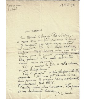VIBERT Pierre Eugène, peintre, graveur, illustrateur suisse. 5 lettres + BOIS gravés pour un projet d'illustration (BL. 5042)